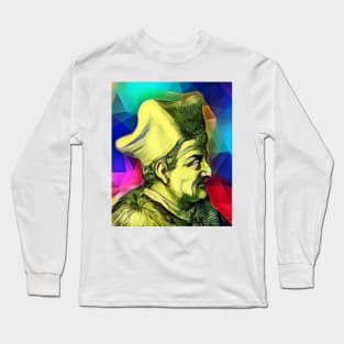 Lorenzo Valla Colourful Portrait | Lorenzo Valla Artwork 7 Long Sleeve T-Shirt